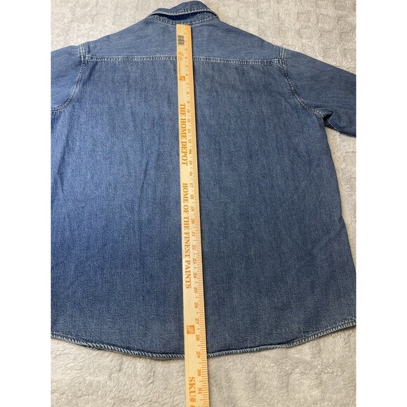 Levi’s Men’s Size L Flannel Lined Denim Button Down Long Sleeve Western Shirt - Picture 14 of 16